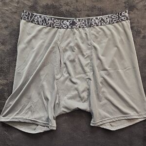 Hanes Gray Boxer Briefs Stretchy Athletic Fit